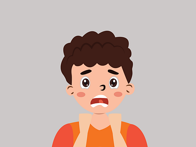 Fear on Boy's face 2d flat design adobe illustrator boy with fear design flat illustration illustration school boy ui vector