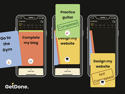 GetDone Todo App colors design logo mobile app typography ui ui ux user experience user interface
