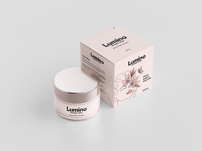 Lumino Beauty Brand 3d beauty box brand design image jar mockup packaging packaging design print tube