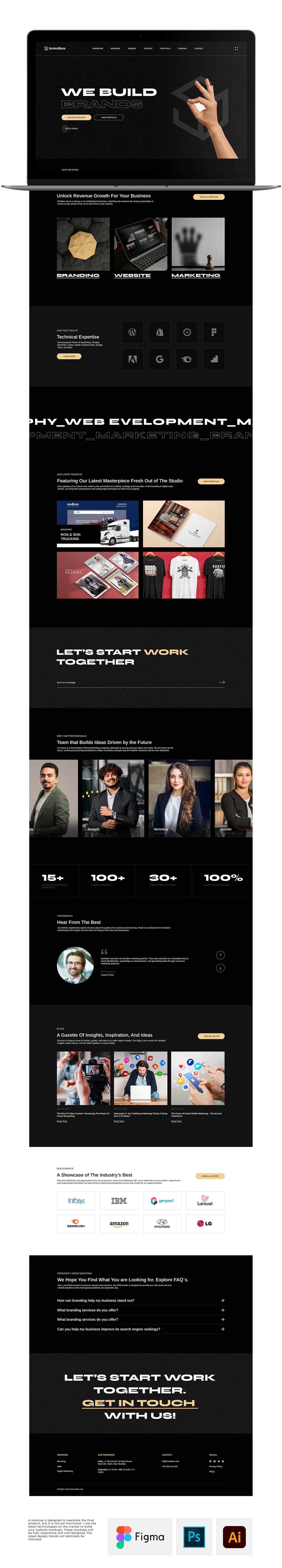 BRANDBOX WEBSITE DESIGN brandbox branding graphic design home page landing page logo manisharoraui modern new website design ui ux website design