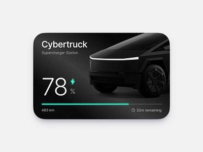 Cybertruck Charging Widget app apple charging cybertruck design ios iphone mobile app product design tesla ui web design widget