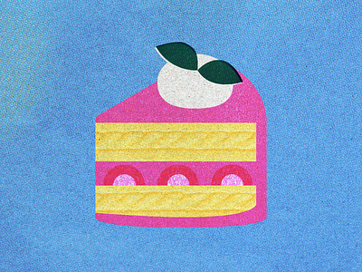 Strawberry Cake design flat graphic design illustration vector