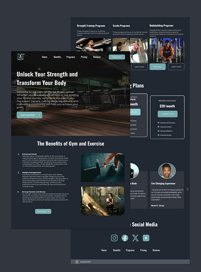 Gry Gym fully responsive website Made for boosting gym sales dark mode dodigital gym gym website landing page responsive website smooth website training program ui ux uxui website website training program