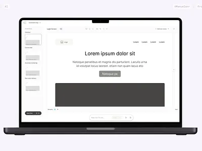 Output screen for a wireframe generation product ai chatgpt design desktop generative generative ux responsive saas ui ux design web app wireframe