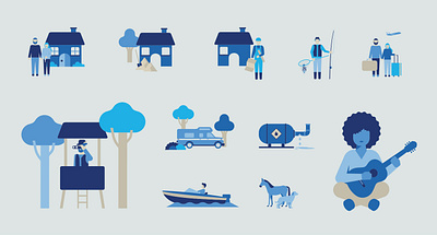 Iconset for Zurich Insurance branding coporate design icons iconset illustration insurance items people vector