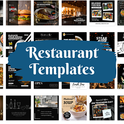 Social Media Posts for Restaurant (Canva Templates) business social media templates social media post templates social media templates