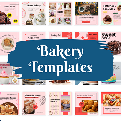 Social Media Posts for Bakery (Canva Templates) business social media templates social media post templates social media templates