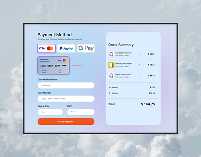 credit card Checkout page design dailyui