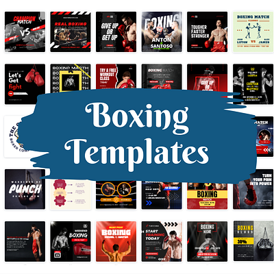 Social Media Posts for Boxing Coach (Canva Templates) business social media templates social media post templates social media templates