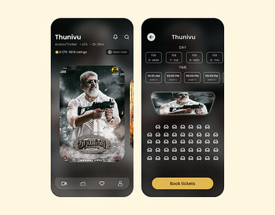 Movie Ticket Booking Mobile APP app design app ui design design figma figma ui design mobile app ui design movie booking app ui design ui ui design uiux