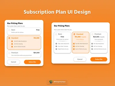 Subscription Plan UI screen design product design subscription plan design ui ui design uiux ux ux design web design