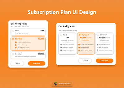 Subscription Plan UI screen design product design subscription plan design ui ui design uiux ux ux design web design