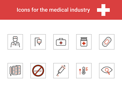Icons for the medical industry graphic design icon ui vector