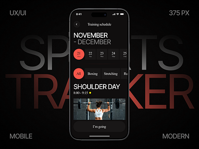 Sports Tracker ui app branding design graphic design mobile mobile design sport ui ux