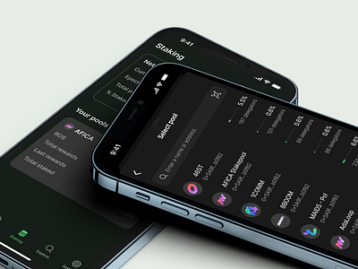 CoinWell Wallet - Staking app cardano clean crypto cryptocurrency dark mode figma ios mobile nft produckt design rewards staking statistics ui ux wallet