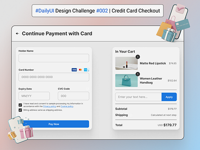 Credit Card Checkout Page UI credit card checkout page ui dailyui design challenge design challenge 2 figma designs ui design challenge ux ui design web design web designs