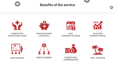 Benefits of the service (Designed and pre-designed works) design graphic design icon illustration ui vector