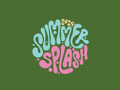 Summer Splash graphic design groovy lettering vector
