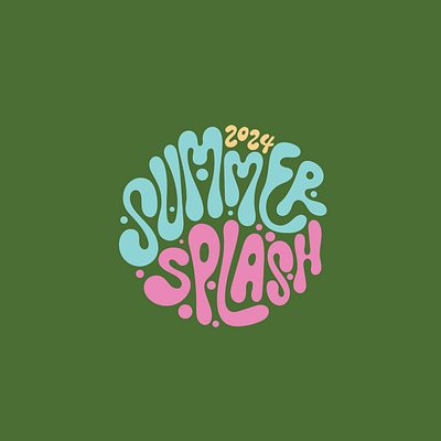 Summer Splash graphic design groovy lettering vector