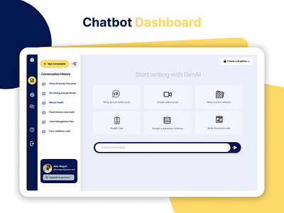 Chatbot Dashboard branding chatbot ui dashboard dashboard design design generative chatbot ui user interface ux