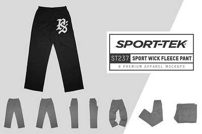 Sport Tek ST237 Sport Fleece Pant apparel mockups clothing crewneck displacement map jersey kids mens mockup photorealistic realistic shirts sweatpants unisex womens