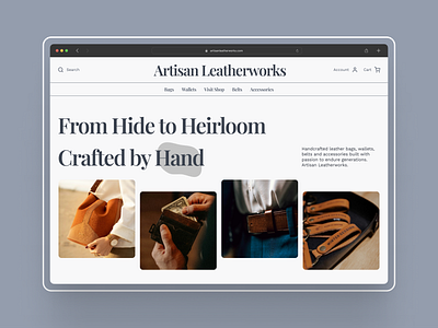 Luxury Store For Leather Bags, Wallets, Belts. design ecommerce leather luxury website