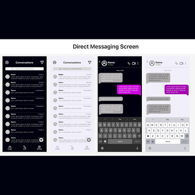 Direct Messaging Screen css dailyui design html illustration ui web design
