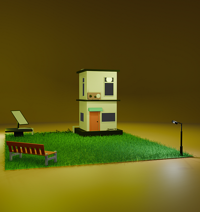 3D miniature home 3d animation graphic design