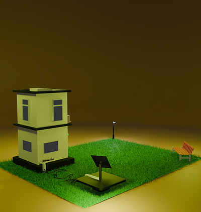 A 3D miniature home 3d animation graphic design logo