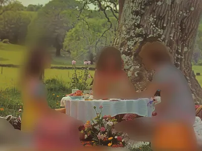 Picnic blur collage forest graphic design summer