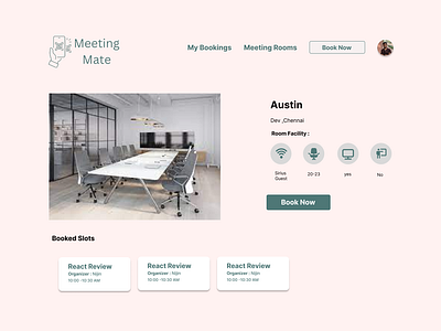 Meeting Room Booking App Design desktop ui graphic design meeting room office app