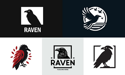 Raven Logo 3d animation branding graphic design logo motion graphics raven ui