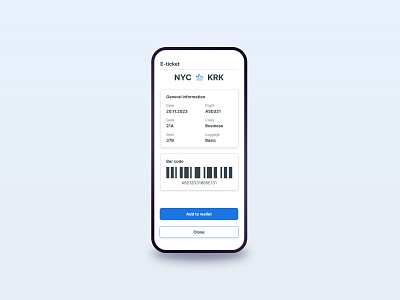 Mobile E-ticket dailyui design mobile ui ui design uiux user interface