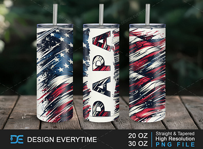 PAPA Typography Tumbler Wrap, Perfect Father's Day Gift! 3d american dad american papa design fathers day fathers day 2024 gift for dad gift for papa graphic design illustration papa tumbler design papa typography tumbler tumbler design tumbler design for father water bottle design
