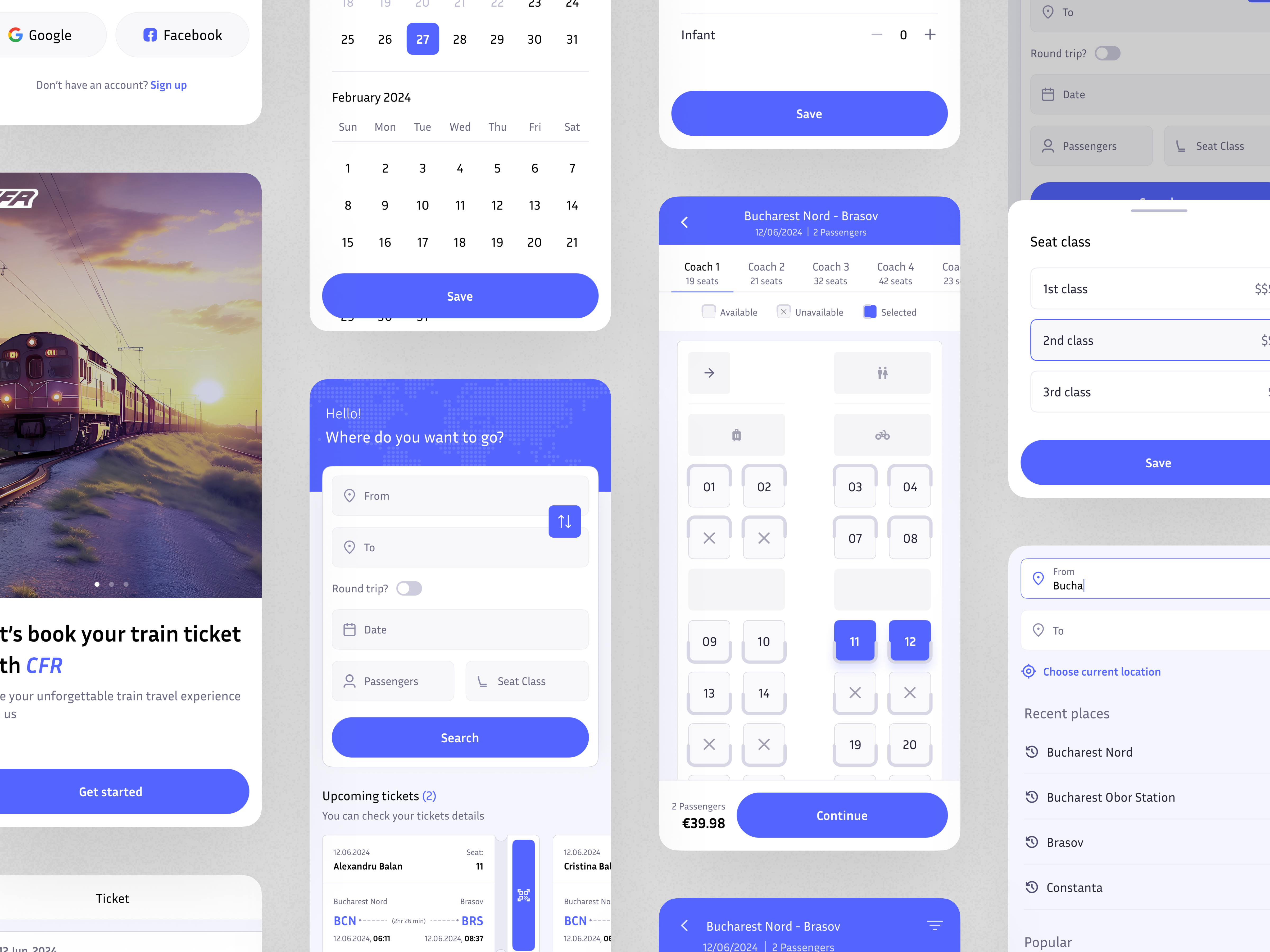 Romanian railways Redesign (CFR) mobile app design mobile design railways railways mobile app design train ui design ui ux design us design