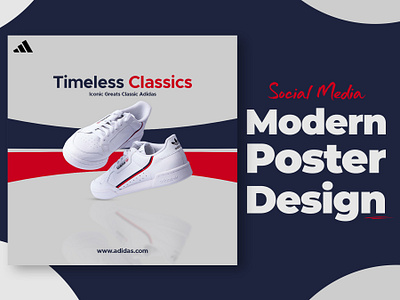 Minimalist Social Media Ads Poster Design For Adidas adobe photoshop ads poster design branding design design post graphic design logo minimalist shoes design shoes poster design social media post ui vector