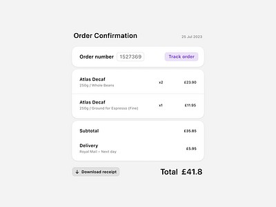 Receipt design figma ui