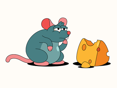Mouse or Cheese animation illustration vector