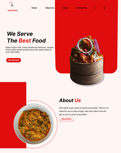 Koko's Kitchen Website ui web design