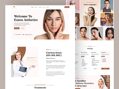 Eason Aesthetics Web Homepage Design design graphic design landing page design skin care ui ui design ui ux design ux web design website design