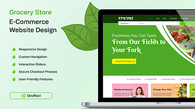 Epicure Grocery | E-Commerce Store Development design ui uiux ux web web design wordpress