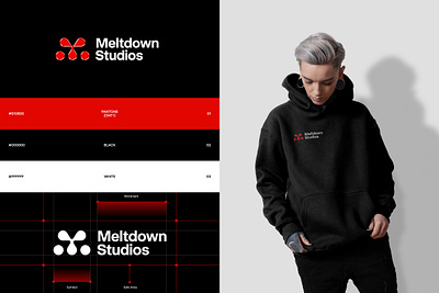 Meltdown Studio Logo Design abstract logo bento branding letter m logo m melting symbol visual identity