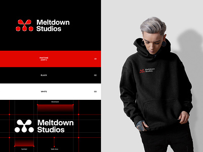 Meltdown Studio Logo Design abstract logo bento branding letter m logo m melting symbol visual identity