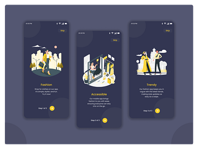 Onboarding fashion app screens mobile design onboarding ui uiux designer user experience user interface ux