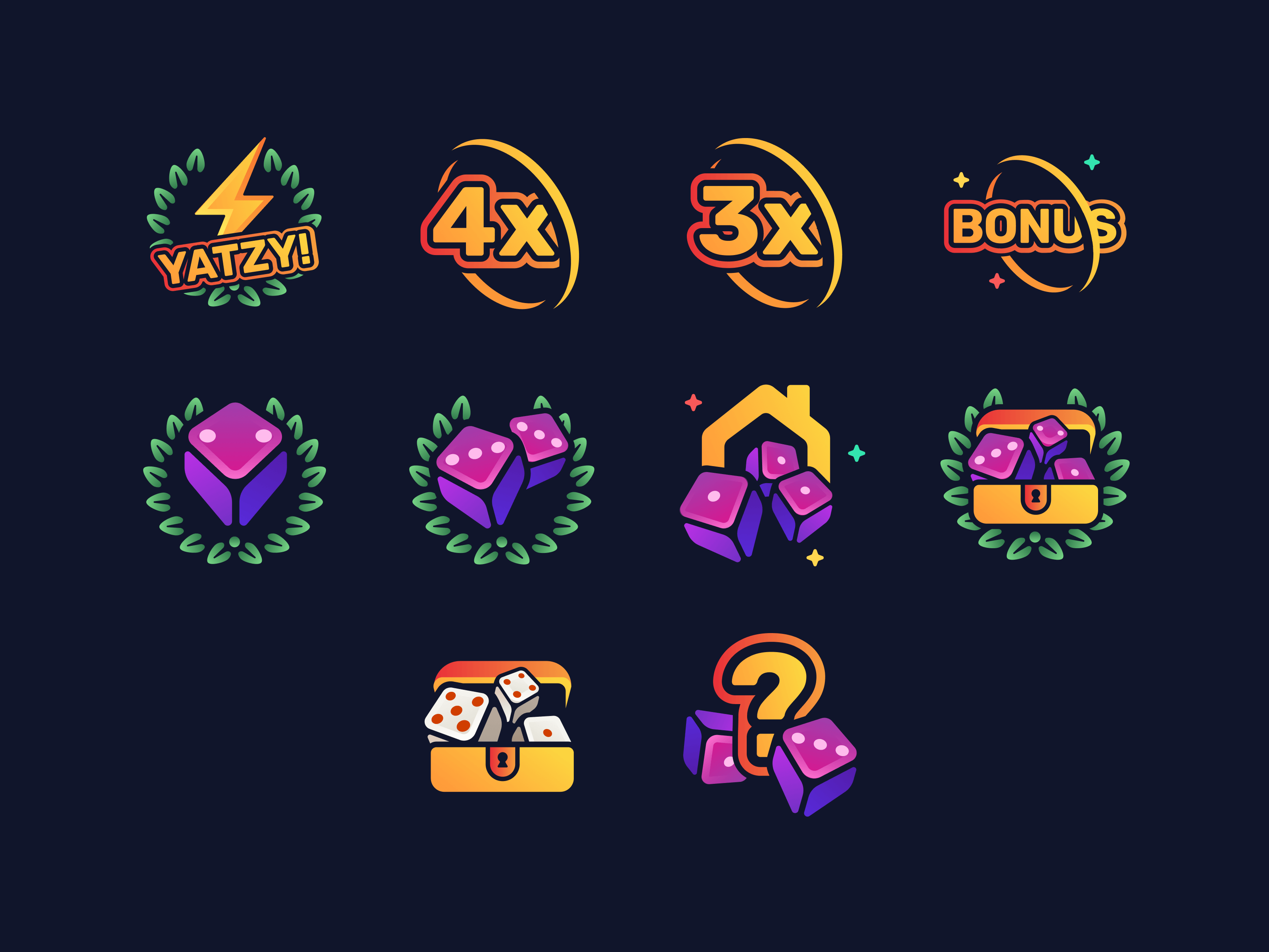 Dice Game Icons Set | Illustrations betting casino dice gambling game game icons gamify gaming graphic design icon design icon set icons igaming illustration poker slots ui illustration vector vector art yatzy