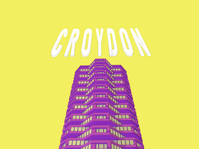 No 1. Croydon Building Poster 3d c4d graphic design poster design toon