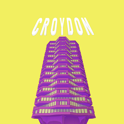 No 1. Croydon Building Poster 3d c4d graphic design poster design toon
