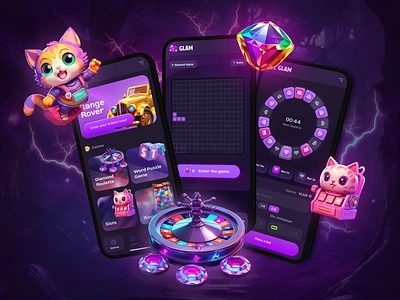 💎GLAM - amazing cutest casino animation art casino casino app casino interface crash crypto casino design gambling game ui graphic design igaming illustration mobile app mobile disign roulette ui ux web casino web3