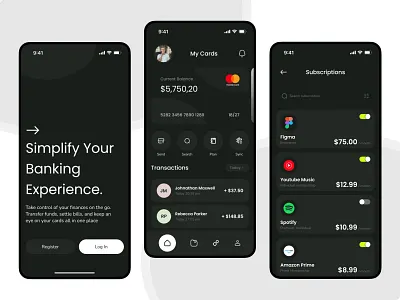 Mobile Banking App app design minimal mobile banking app ui ux
