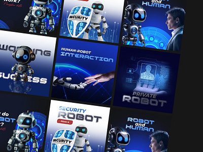 [Social Media Post] Robot - Human branding design graphic design social media post ui